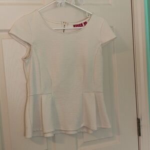 Elle Textured Cream Peplum Work top S
